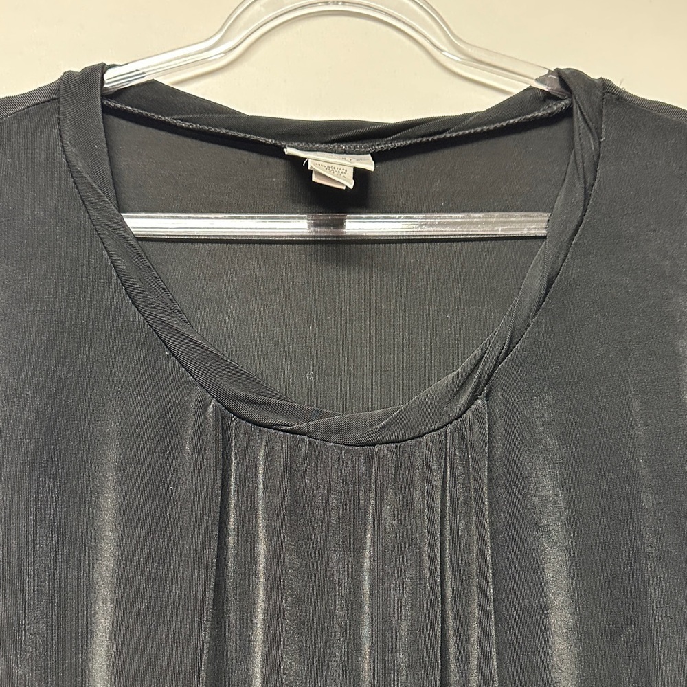 Chico's Travelers Women's Twisted Collar Black Top XL - Picture 3 of 4
